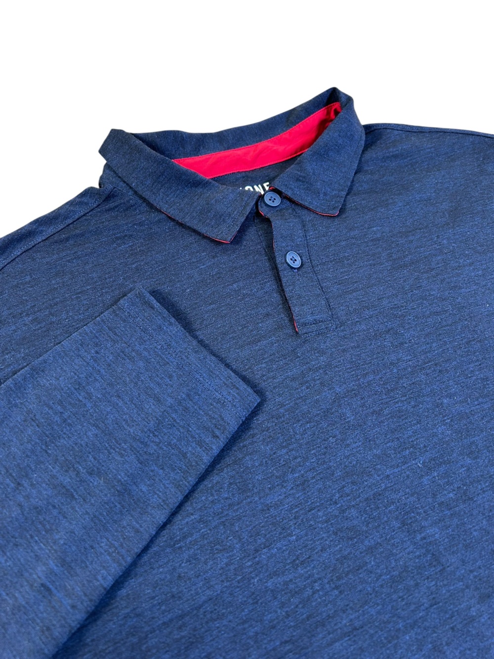 RHONE Trek Merino Wool Long Sleeve Polo Navy Men’s L Performance Golf